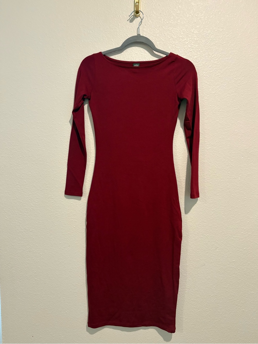 wild fable Long Sleeve Burgundy Bodycon Midi Dress